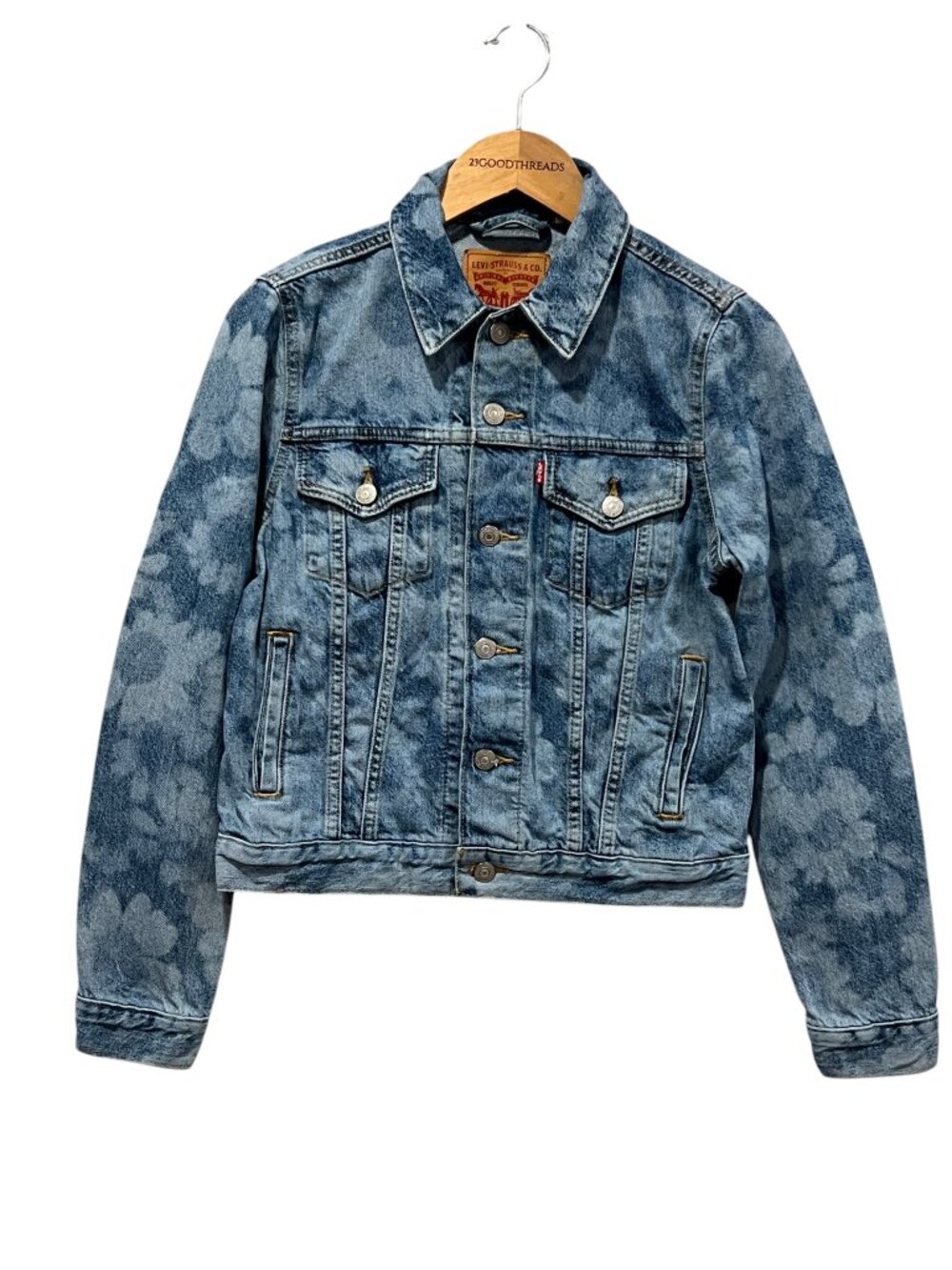 Levi's Floral Pattern Denim Jean Jacket, Blue, S